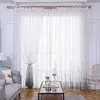 Luxe Dentelle Gris Broderie Voile Rideau pour Salon Sheer Mesh Tissu Tulle Rideau pour Chambre Fenêtre Drapé S560 # C 210712