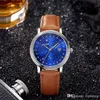 Men's High Quality Constellation Watch Blue Star Dial Leather Strap Waterproof Women's Brand Clothing quartz Horoscope wrist