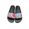 Slippers Designer Summer Luxury Slides Sandals Prints Snake Tiger Flower Real Leather Flats Sliders Slipper Shoes With Box