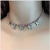 2021 Personnalité de la mode rétro Femmes Collier papillon cubain Pendentif Hip Hop Chaîne de cou Divers styles Options multicolores adaptées aux cadeaux de fête