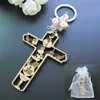 24 st First Communion Wood Keychain Favor Boys Girls for Guest Recuerdos Para Primera Comunion med presentpåsar