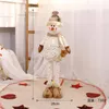 Juldekorationer Stor storlek Bronzing Plush Dolls Santa Claus Snowman Toys Xmas Figurines Gåva till barn Vit träd prydnad