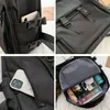 Backpack Fashion Simple Design Casual Black For Women Men Canvans Waterproof Large Capacity School Female Travel Bags