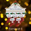 Christmas Blank Pendants DIY Unfinished Resin Cartoon Socks Statue Personalized Name Xmas Tree Hanging Home Ornaments for Family Wall Decor