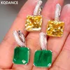 925 Sterling Silver Green stone Simulated Diamond Citrine Ruby Paraiba Tourmaline Pariba Emerald Earrings Woman 2106246617084