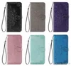 Opdruk kanten bloem portemonnee lederen kisten voor iPhone 15 14 plus 13 pro max 12 11 xr xs x 8 7 6 iPhone15 houder flip cover mode meiden dame dames telefoon zakje riem