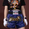 刺繍ムアイタイボクシングショーツトランクメンズ総合戦闘無料スパーリングMMAファイトショーツサンダ服キックボクシングx0628