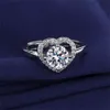 Кольцо в форме сердца для женщин All-Match Jewelry S925 Silver Moissanite Кольцы Юбилейный день рождения Фестиваль Любителей подарка