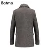 Batmo arrivo inverno lana di alta qualità casual trench grigio uomo, cappotto caldo invernale da uomo, giacche invernali uomo 823 211011