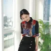 Women's Blouses & Shirts 2022 Summer Elegant Black Office Ladies Work Wear Blouse Female Tops Clothes OL Formal Uniform Designs Business Shi