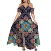 Vestidos casuais hycool mais recente design tribal africano vestido de festas de casamento feminino longa maxi backless size praia