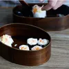 Houten lunchbox Outdoor Draagbare Japanse-stijl houten sushi servies Bento Box