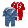Nascido bebê meninos meninos meninas cinco-apontado estrela macacão mola outono outono crianças menino menina manga comprida roupas 210521