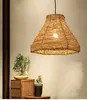 Ручной вязаный ротанга подвесной светильник Япония стиль ZEN подвеска свет кафе чайна столовая бар ручной работы плетеное освещение