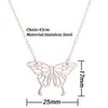 Hollow Butterfly pendant neckkace gold chains Stainless steel butterflies necklaces women fashion jewelry gift