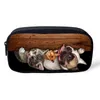 3d schattige pug honden kind mode potlood kas panhouder voor studentenschool benodigdheden vrouw make -up cosmetische tas tassen cases