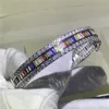 Роскошные ювелирные изделия Bangle 925 стерлингового серебра мульти алмазной кубический циркон полная принцесса вырезать CZ Charm Hare Wedding Bangle подарок