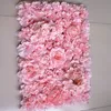 60x40cm Artificial Decor Flowers DIY Bröllopsdekoration Flower Wall Panels Silk Rose Pink Romantic Backdrop Deco DHL1307798