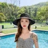 Geniş Memlu Şapkalar Koreli Versiyon Boş Top Hat Bowknot Katlanabilir Bayanlar Açık Binicilik Güneş Kadınları
