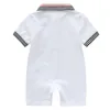 pagliaccetti delle neonate Nuovi vestiti estivi per neonati in cotone con risvolto sottile manica corta