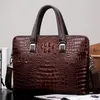 Briefcases 2021 Luxury Cow Genuine Leather Business Men's Briefcase Male Shoulder Bag Alligator Messenger Tote Computer Handbag