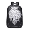 European American fashion men and women original leather backpack personality skull head rivet backpack