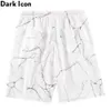 Gedrukte badstof Materiaal Heren Shorts Zwart Wit Kleur Contrast String Shorts voor Man 210603