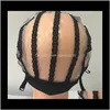 ウィッグと髪の織りを作るための二重接着剤レースのウィッグキャップウィッグ10ピースのための伸縮性のあるウィッグキャップ4色ドームキャップTgryn 5hcjw