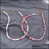 Pingentes sufocam as mulheres bo￪mio pol￭mero de barrac￣o colares de gargantilha colorida cor de contas de mi￧angas de pesco￧o para a praia de praia j￳ias de ver￣o entrega 202
