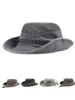 Szerokie czapki Brim Hats Wysoka jakość Big Men's Fisherman Hat Solid Waterproof Sun Mountainering Cap Fishing Panama unisex #t2p288e