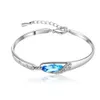 2021New 1 PC Fashion Bangle Armband Gift New Fashion Women Ocean Blue Crystal Rhinestone Fine Smycken Ny Q0717