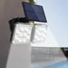 Doble cabeza 100 / 120LED Luz de pared solar IP65 PIR Sensor de movimiento Jardín Lámpara de calle Decoración impermeable al aire libre - A