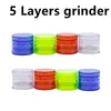 Smoking Accessories Wholesale cheap colorful 60mm 5layer Plastic Tobacco Grinder Acrylic Muller Spice Crusher herb grinders