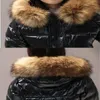 Marke Mode Schwarz frauen Winter jacke Große Pelz Wasserdichten Mantel Weibliche Parkas Glänzende Jacke Kurze Outwear 211013
