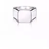 Unisex Brand Stainless Steel Ring Fashion Women Designers Rings Letter Square Lovers Jewelry Engagement Gifts High Quality Size 6-9