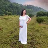 New Maternity Photography Prop Baby Shower Pregnant Dresses For Cowl Neck Fashion Lace Summer Dress Lady Evening Gown Vestidos G220309