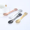 Portable Stainless Steel Cutlery Knife Fork Spoon Outdoor Camping Multifunctional Tableware Household Kitchen Bottle Opener RRF13069