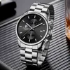 Geparda Męskie zegarki ze stali nierdzewnej Top Marka Luksusowe Sporty Chronograf Kwarcowy Zegarek Mężczyźni Data Relogio Masculino 210517