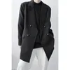 IEFB /men's wear spring loose casual double-breasted small suit coat Korean style niche long sleeve blazers male 9Y4051 210524