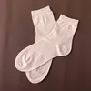 Real Silk Crew Sock Casual sock Ankle Seamless Toe Breathable Odor Resistant 5 Pairs 210720