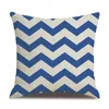 45*45cm Hot Mediterranean Style Print Linen Pillowcase Geometric Pattern Office Pillow Case Car Sofa Home Cushion Cover