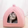 Cat Bed Products для домашних животных Товары Дом Мат плюшевый дом с котяком поставки кошек кровать аксессуары спальная корзина гамака 2101006