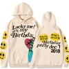 2021 New Lucky Me sus sudaderas de cumpleaños Sudaderas de gran tamaño Hombres / Mujeres Popular Hip High Hip Hop Hoodie Pullovers