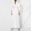 White Hollow Out Dresses For Women V Neck High Waist Lace Minimalist Elegant Dress Female Summer 210520