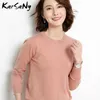 Gul cashmere tröja för kvinnor s kvinnlig rosa ull vinterkvinna stickning pullovers stickade s jumper 210914