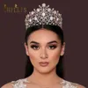 A44 Österrikisk Crystal Headband Bridal Crowns och Tiaras Royal Bridal Headwear Luxury Bröllop Headpiece Kvinnor Hår Smycken X0726