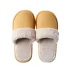 Pantoufles plates en peluche pour la maison, légères, douces et confortables, chaussures d'hiver en coton pour femmes, chaussures d'intérieur en peluche