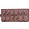 Kerstdag Santa Siliconen Chocoladevormen Bar Mold Cake-Mold Ice Tray Cake Decorating Tool SN5994