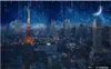 Sfondi Carta da parati 3D Personalizzata Po Murale Parigi Torre Eiffel Cielo notturno Città Paesaggio Camera Decorazione della casa per pareti in rotoli