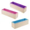 Craft Tools 3 stcs rechthoekige holte Siliconen Soap Mold Loaf 3 kleuren Pink Blue Purple6007272
